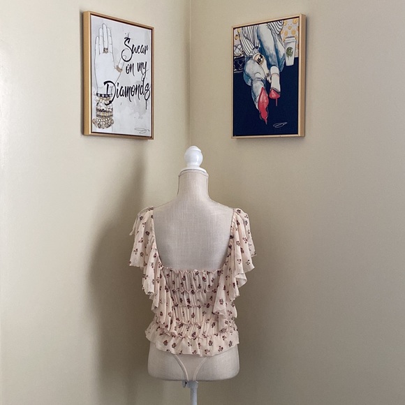 Juliet Printed Bodysuit in Ivory Combo - Picture 11 of 14